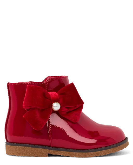 Girls Bow Booties - Tartan Remix