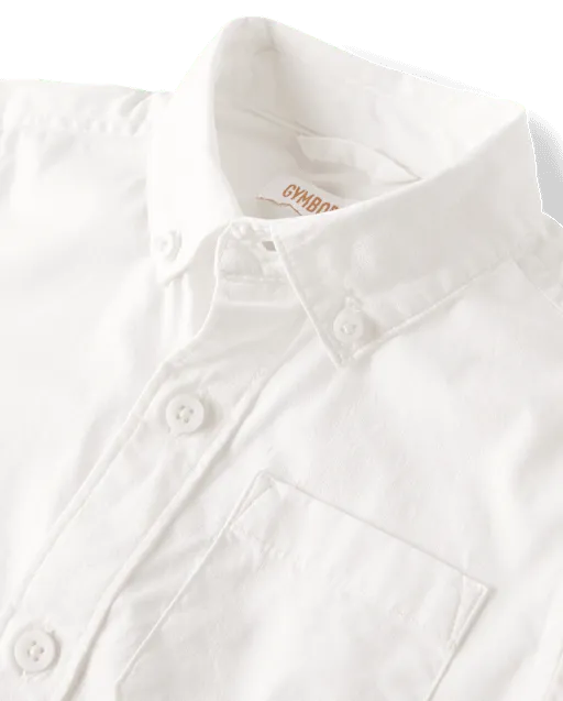 Boys Long Sleeve Woven Button Front Shirt