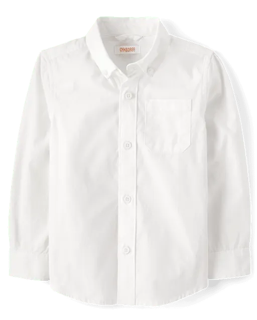 Boys Long Sleeve Woven Button Front Shirt