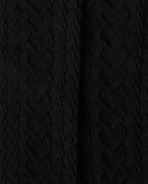 Girls Heart Cable Knit Tights - Little Essentials