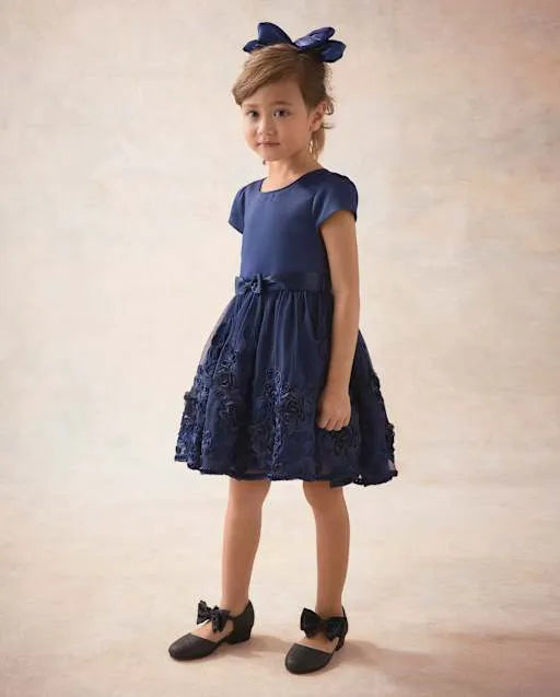 Girls Embroidered Tulle Fit And Flare Dress - Marchesa Mini x Gymboree