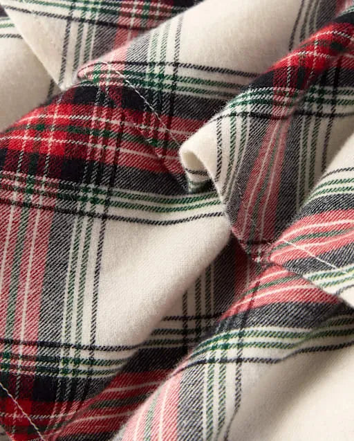 Girls Plaid Flannel Tiered Dress - Tartan Remix