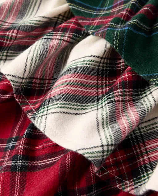 Girls Plaid Flannel Tiered Skort - Tartan Remix
