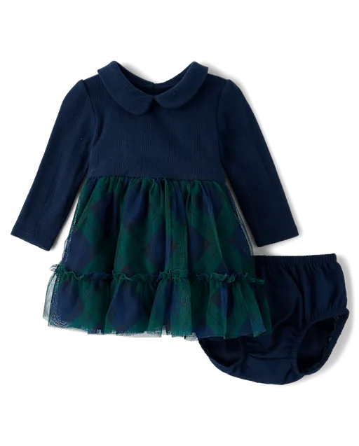 Baby Girls Plaid Pointelle Tutu Dress - Tartan Remix