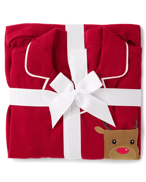 Kids Contrast Flannel Button Front Pajamas