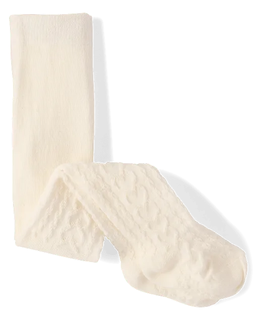 Baby Girls Heart Cable Knit Tights - Little Essentials