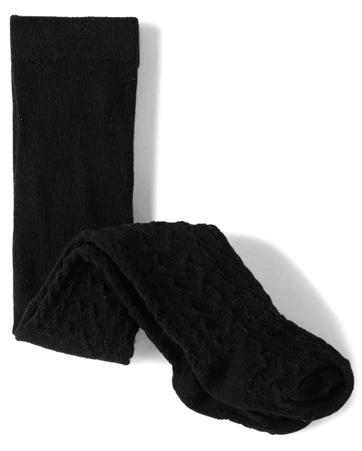 Baby Girls Heart Cable Knit Tights - Little Essentials
