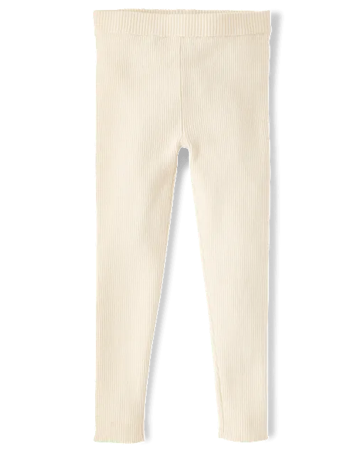 Girls Ribbed Sweater Leggings - Little Essentials