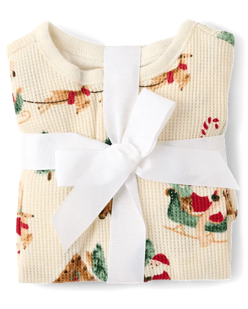 Baby Santa Snug Fit Thermal Footed One Piece Pajamas